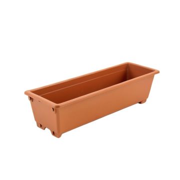 Alder Canyon Empty Railing Planter With Integral Brackets - Terracotta (synthetic illustration; no displayed measurements)