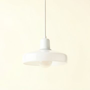 Linden Bluff Pendant Light Suspended From One Plain Cable - White (synthetic illustration; no displayed measurements)