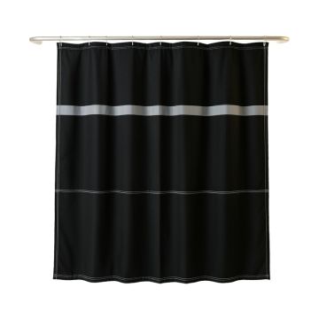 Heath Brook Shower Curtain Hanging Flat From A Plain Rod - Black