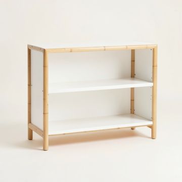 Olive Bend Low Bookcase - White (synthetic illustration; no displayed measurements)