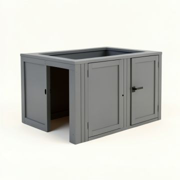Clay Dale Empty Furniture-Style Litter Enclosure - Gray (synthetic illustration; no displayed measurements)