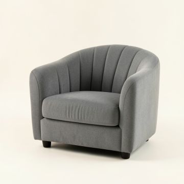 Pine Arc Upholstered Armchair - Gray (synthetic illustration; no displayed measurements)