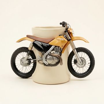 A Dirt Bike With Dirt Lover Coffee Mug (synthetic illustration; no displayed measurements)