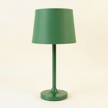 Dune Bend Table Lamp With A Plain Fabric Shade - Green (synthetic illustration; no displayed measurements)
