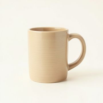 Reed Branch Ceramic Mug - Beige (synthetic illustration; no displayed measurements)
