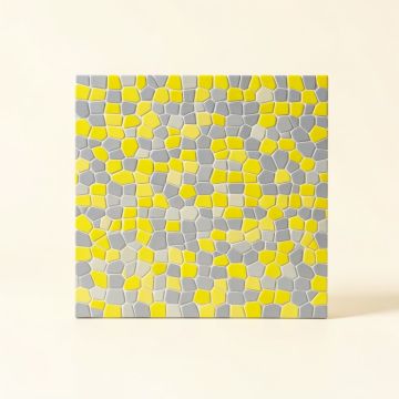 12 '' X 12 '' Pvc Peel & Stick Mosaic Tile In Gray/Yellow (synthetic illustration; no displayed measurements)