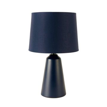 Ridge Brook Table Lamp With A Plain Fabric Shade - Navy