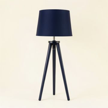 Birch Canyon Floor Lamp With A Plain Fabric Shade - Navy (synthetic illustration; no displayed measurements)