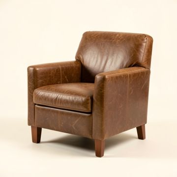 Musty Leather Arm Chair (synthetic illustration; no displayed measurements)