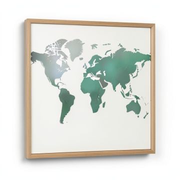 World Map On Wood By Jamie Macdowell - Wrapped Canvas Print (synthetic illustration; no displayed measurements)