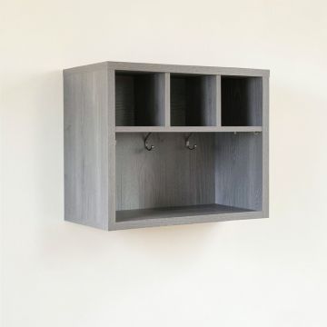 Sage Brook Wall-Mounted Entryway Organizer Shelf - Gray (synthetic illustration; no displayed measurements)