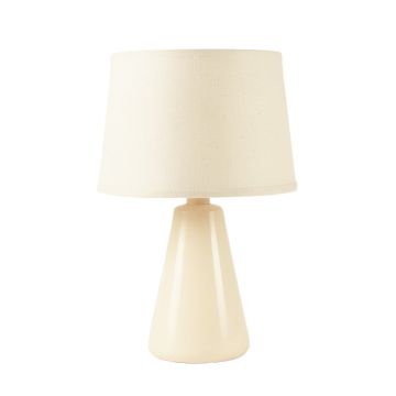 Heath Bridge Table Lamp With A Plain Fabric Shade - Cream
