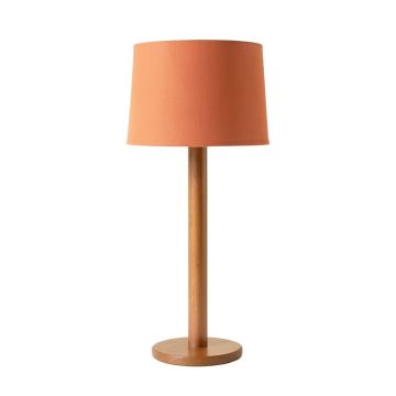 Maple Bend Floor Lamp With A Plain Fabric Shade - Terracotta