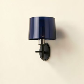 Holly Crest Wall Sconce Mounted On A Plain Wall - Navy (synthetic illustration; no displayed measurements)