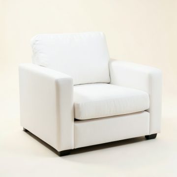 Slate Brook Upholstered Armchair - White (synthetic illustration; no displayed measurements)