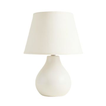 Maple Canyon Table Lamp With A Plain Fabric Shade - White