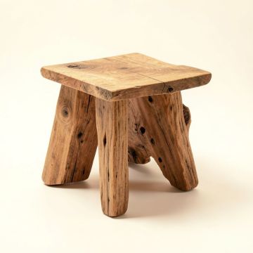 Reclaimed Teak End Table (synthetic illustration; no displayed measurements)