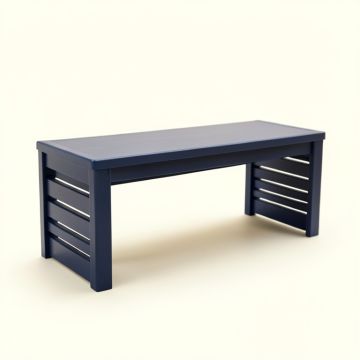 Pine Branch Narrow Outdoor Storage Bench - Navy (synthetic illustration; no displayed measurements)