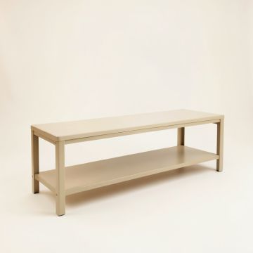 Vale Arc Narrow Outdoor Storage Bench - Beige (synthetic illustration; no displayed measurements)