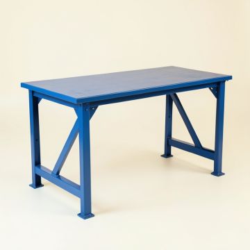 Linden Bridge Empty Workshop Workbench - Blue (synthetic illustration; no displayed measurements)