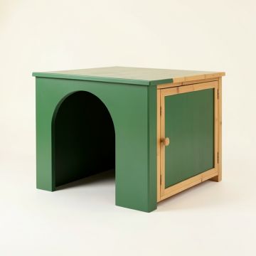 Field Brook Empty Furniture-Style Litter Enclosure - Green (synthetic illustration; no displayed measurements)