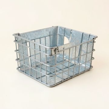 Galvanized Divided Organizer Metal/Wire Crate (synthetic illustration; no displayed measurements)