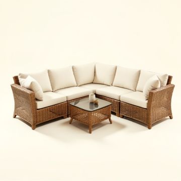 Chanera 4 Piece Rattan Sofa Seating Group With Cushions (synthetic illustration; no displayed measurements)
