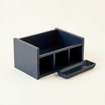 Briar Bridge Empty Coffee-Station Organizer - Navy (synthetic illustration; no displayed measurements)