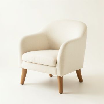 Brook Dale Upholstered Armchair - Cream (synthetic illustration; no displayed measurements)