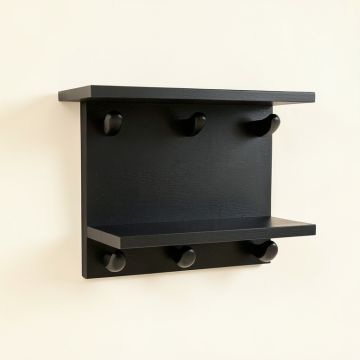Linden Bend Wall-Mounted Entryway Organizer Shelf - Black (synthetic illustration; no displayed measurements)