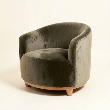 Tryphena 32 '' Wide Velvet Barrel Chair (synthetic illustration; no displayed measurements)