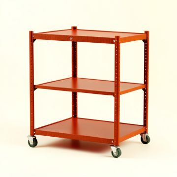 Juniper Bridge Empty Rolling Workshop Cart - Terracotta (synthetic illustration; no displayed measurements)