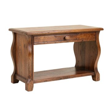 Handcarved Shaped Console With One Drawer