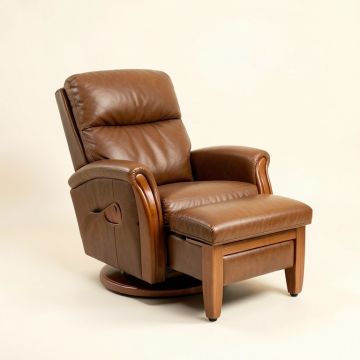 Padang Sidempuan 30.3 '' Wide Manual Swivel Ergonomic Recliner With Ottoman (synthetic illustration; no displayed measurements)