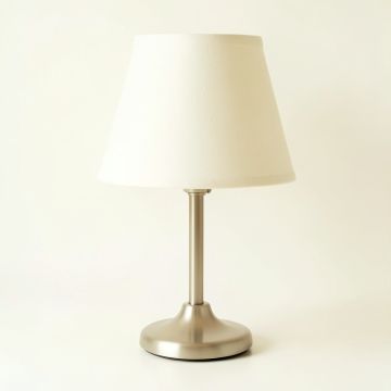 Alder Bridge Table Lamp With A Plain Fabric Shade - Ivory (synthetic illustration; no displayed measurements)