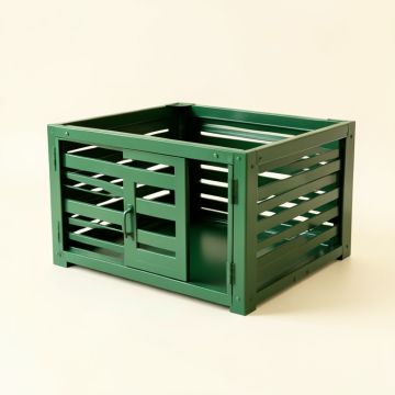 Sage Bridge Empty Furniture-Style Pet Crate - Green (synthetic illustration; no displayed measurements)