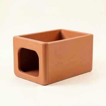 Clay Edge Empty Furniture-Style Litter Enclosure - Terracotta (synthetic illustration; no displayed measurements)
