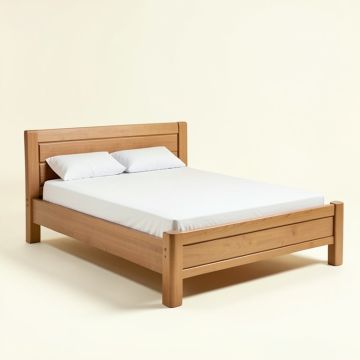 Aamanah Solid Wood Standard Bed (synthetic illustration; no displayed measurements)