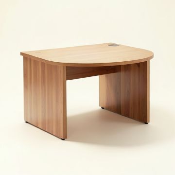 Solid Wood Half-Circle Desk (synthetic illustration; no displayed measurements)