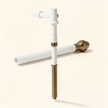 Inman Ball Telescoping Drapery Single Curtain Rod (synthetic illustration; no displayed measurements)