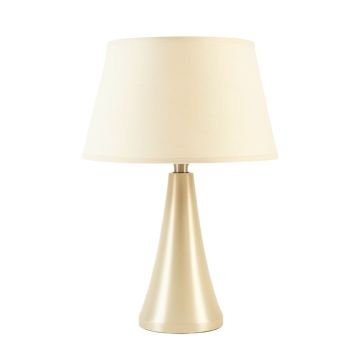 Cliff Dell Table Lamp With A Plain Fabric Shade - Ivory