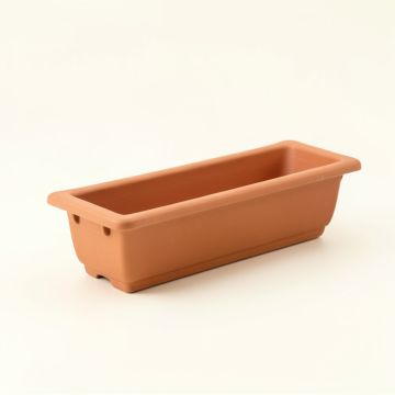 Pine Dale Empty Railing Planter With Integral Brackets - Terracotta (synthetic illustration; no displayed measurements)