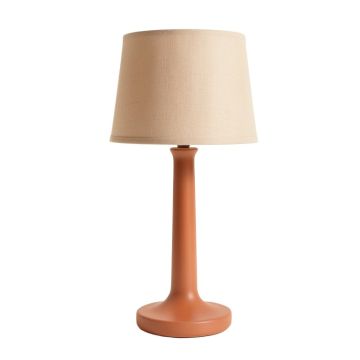 Field Dale Table Lamp With A Plain Fabric Shade - Terracotta