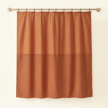 Olive Bluff Shower Curtain Hanging Flat From A Plain Rod - Terracotta (synthetic illustration; no displayed measurements)