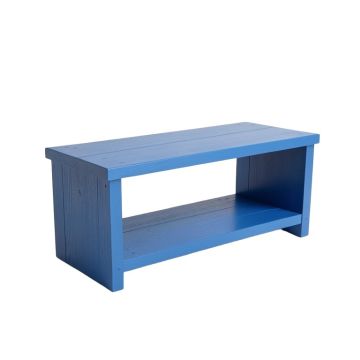 Shore Bridge Narrow Outdoor Storage Bench - Blue