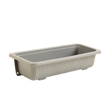 Cedar Canyon Empty Railing Planter With Integral Brackets - Gray