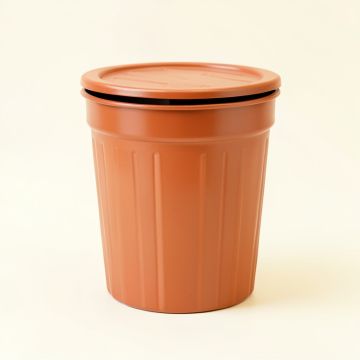 Holly Branch Closed Garden Compost Bin - Terracotta (synthetic illustration; no displayed measurements)