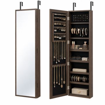 Over The Door Jewelry Armoire With Mirror