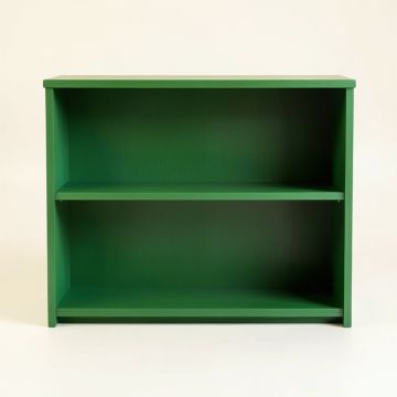 Briar Bluff Low Bookcase - Green (synthetic illustration; no displayed measurements)