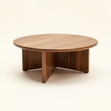 Raymonde Solid Wood Drum Coffee Table (synthetic illustration; no displayed measurements)